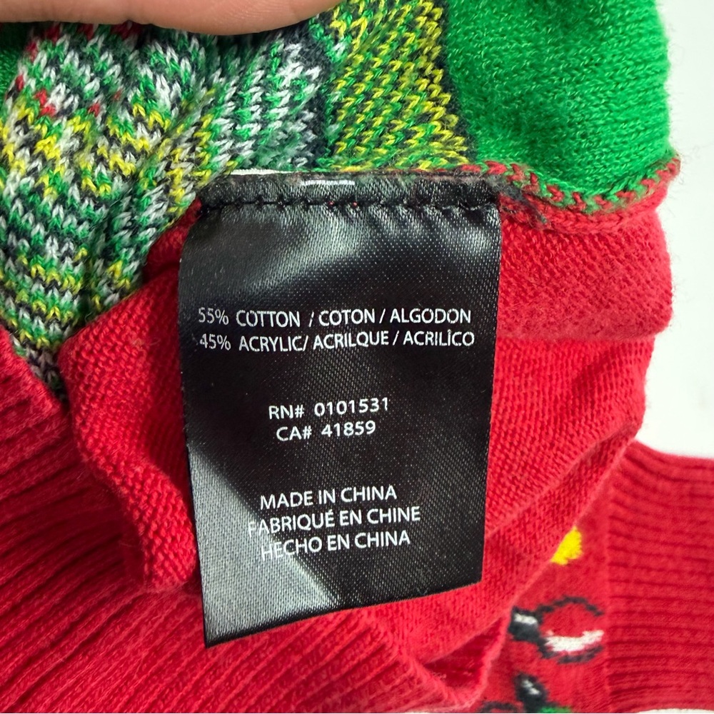 Peanuts Snoopy Baby Christmas Sweater Size 6-9 Months Red Holiday Lights Knit - Picture 5 of 7